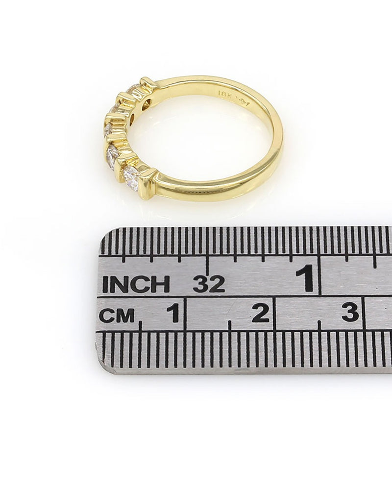 Single Row Bar Set Diamond Ring in Gold
