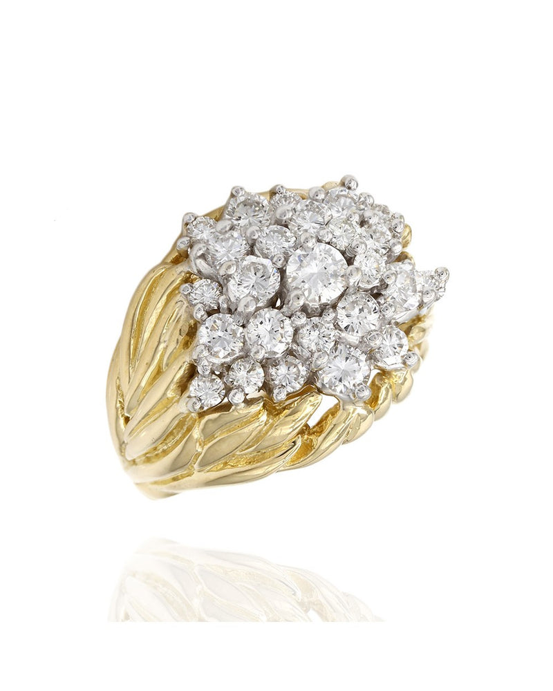 Diamond Cluster Ring in Gold