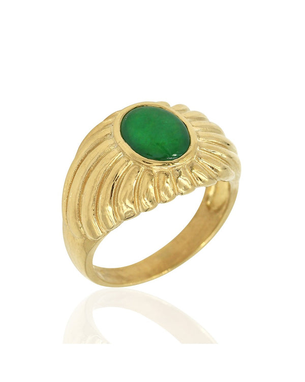 A-Grade Jadeite Ring in Fine Gold