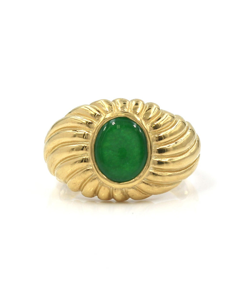 A-Grade Jadeite Ring in Fine Gold