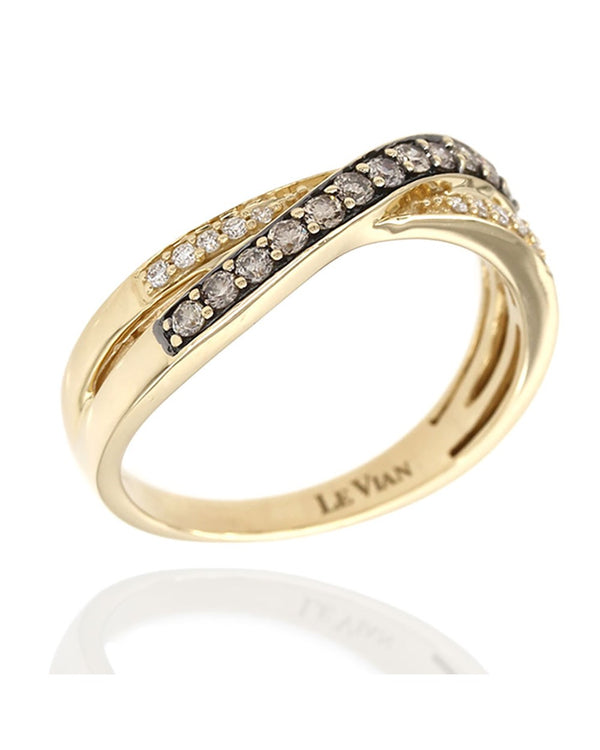 Le Vian Chocolate and White Diamond Crossover Ring