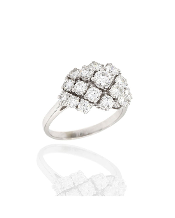 Round Diamond Cluster Ring in Gold