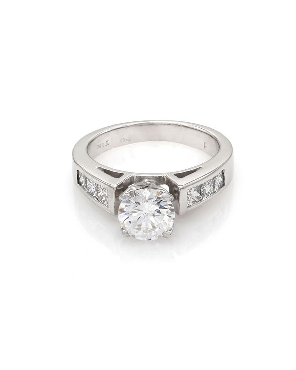 1.03 Ct. Round Diamond Engagement Ring in White Gold