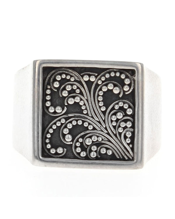 Lois Hill Folate Motif Square Top Ring