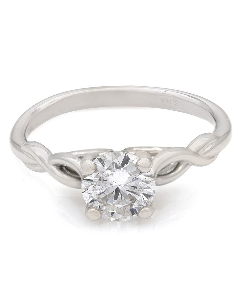 Round Diamond Solitaire Ring with Twisted Shank