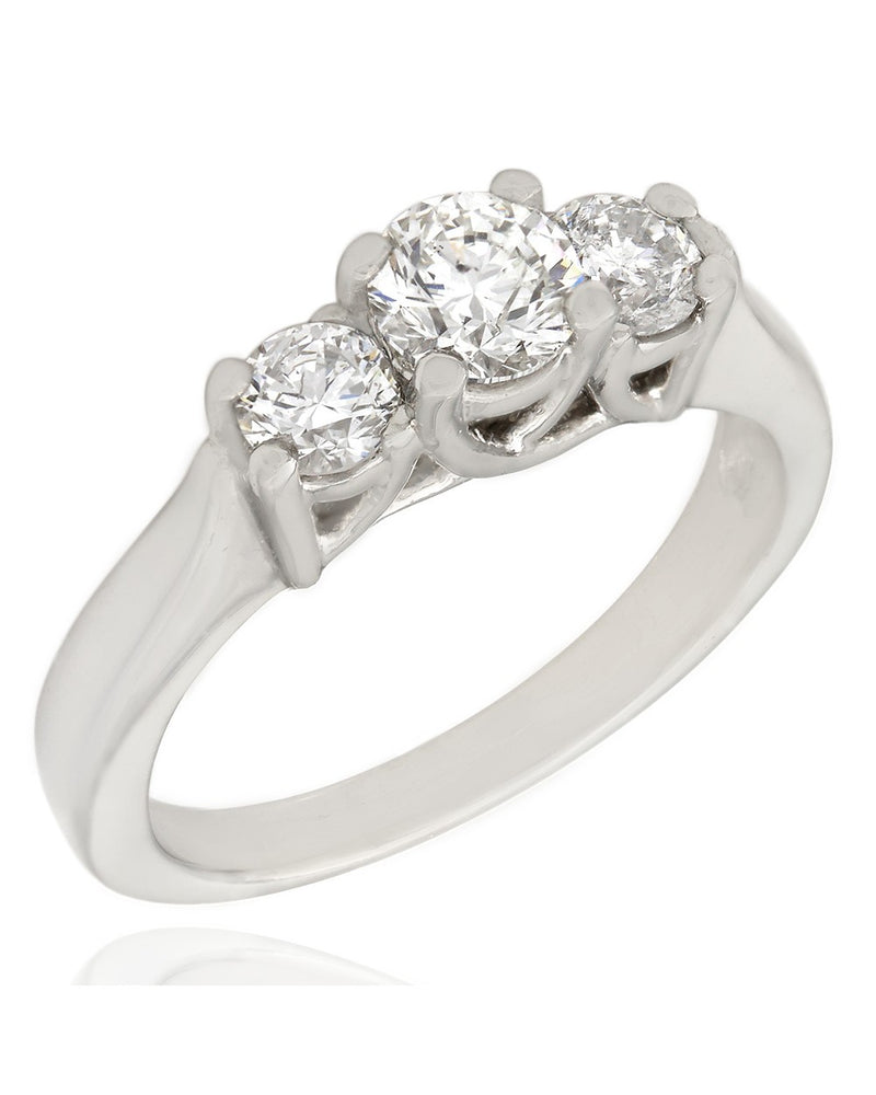 Three Stone Diamond Ring in Platinum