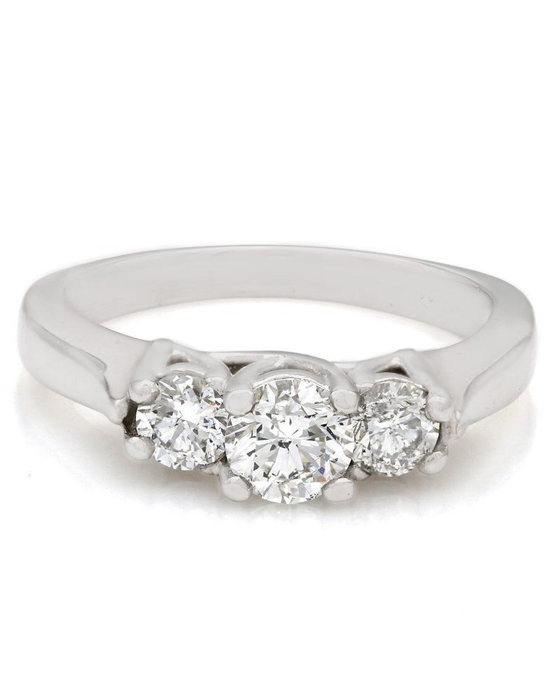 Three Stone Diamond Ring in Platinum