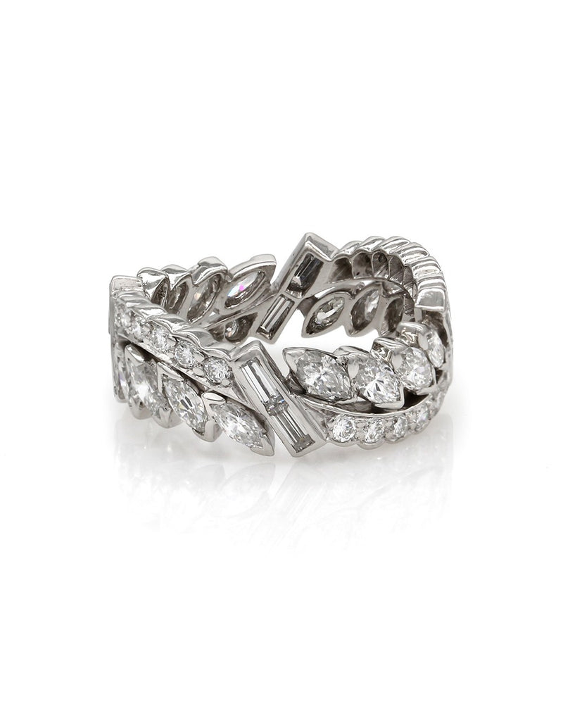 Mixed Cut Diamond Wave Eternity Band in Platinum