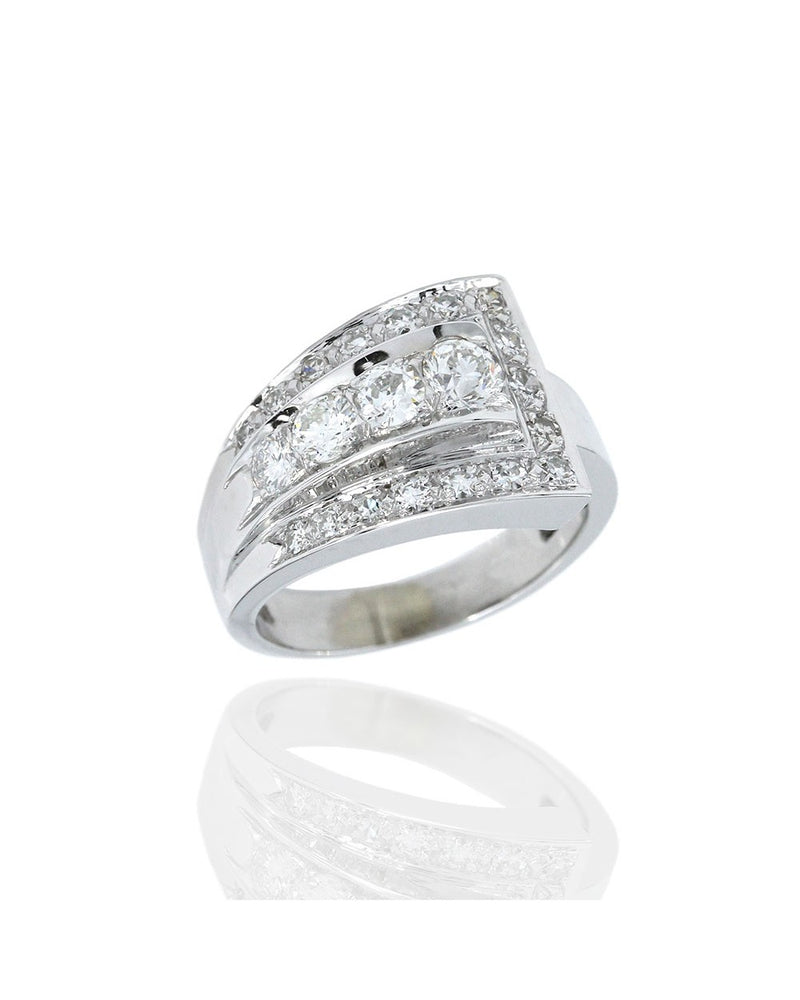 Diamond Buckle Style Ring in Gold