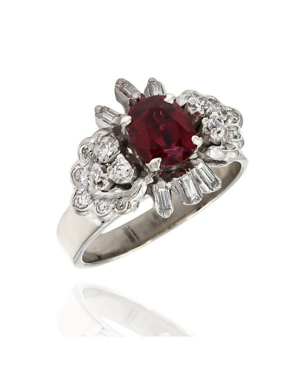 Vintage Ruby and Diamond Ring in Gold