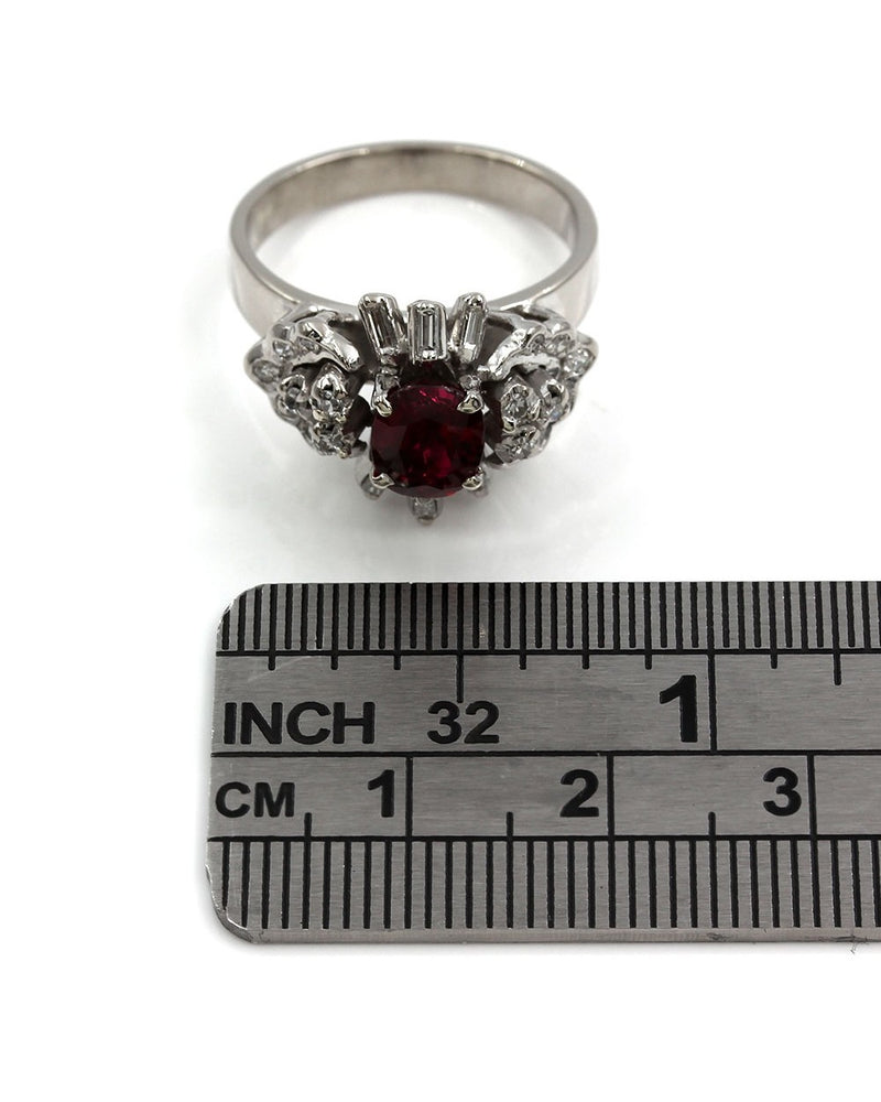 Vintage Ruby and Diamond Ring in Gold