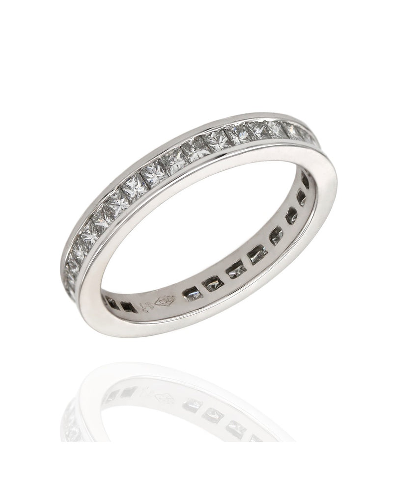 Princess Cut Diamond Eternity Ring in Gold