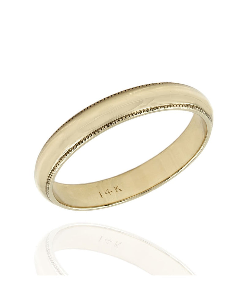 Gentlemans Edged Wedding Band Ring in Gold