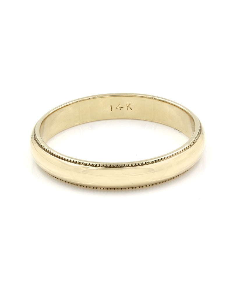 Gentlemans Edged Wedding Band Ring in Gold