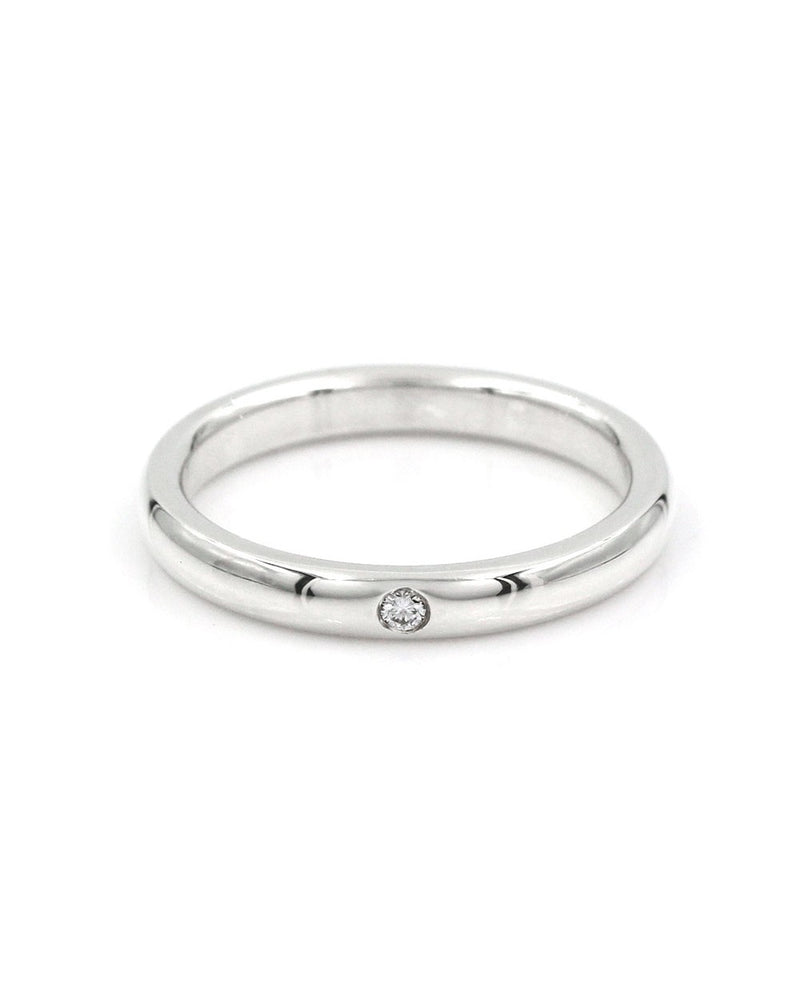 Elsa Peretti Diamond Solitaire Ring in Sterling Silver