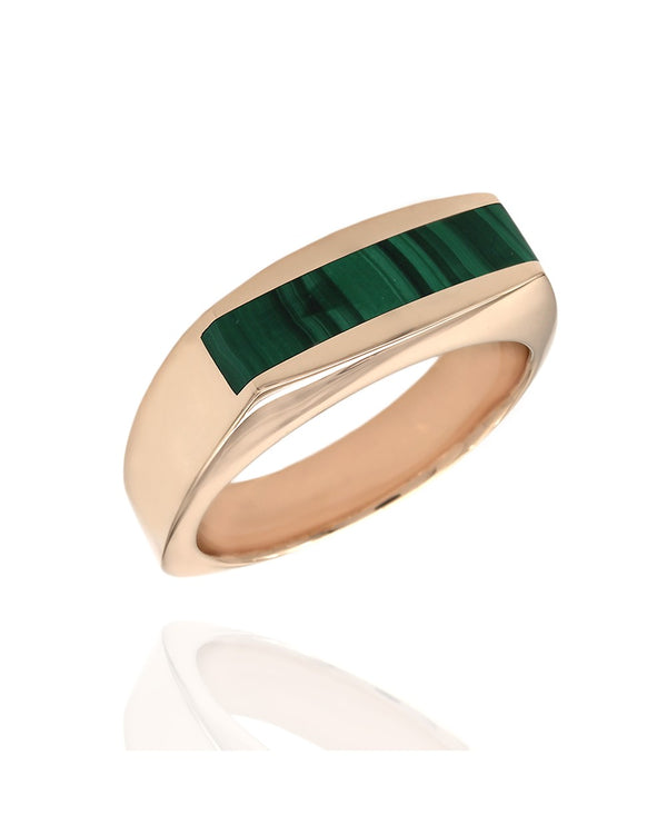 Malachite Ring in Gold