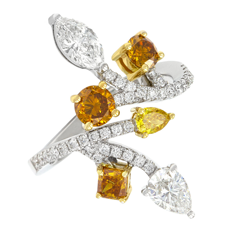 18kt Multi Shape Diamond Fashion Ring