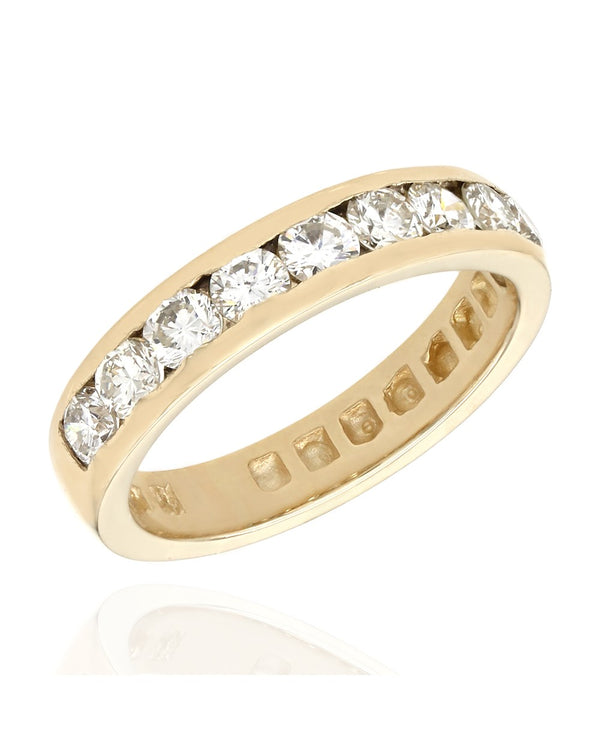 Channel Set Diamond Ring in Gold