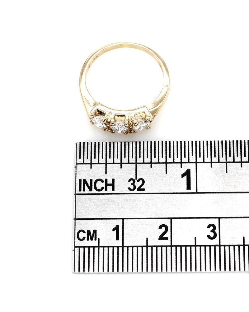 Three Stone Diamond Ring in Gold