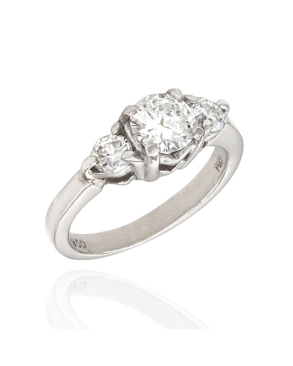 Three Stone Diamond Ring in Platinum