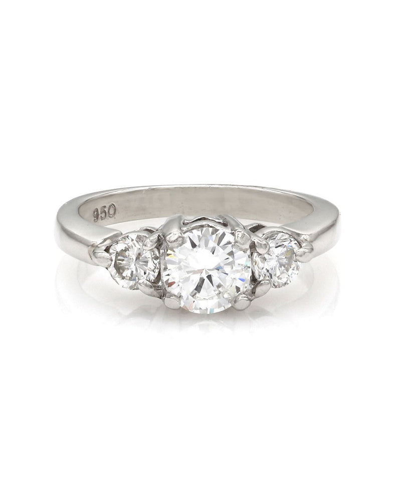 Three Stone Diamond Ring in Platinum