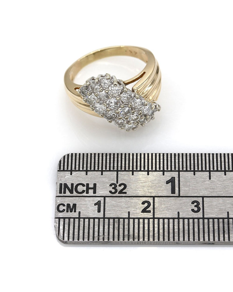Diamond Waterfall Ring in Gold