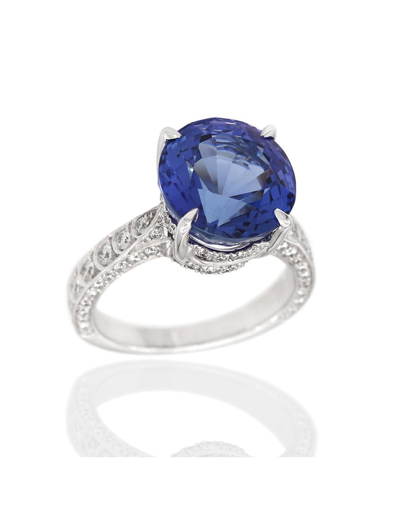 Tanzanite and Diamond Ring in Gold