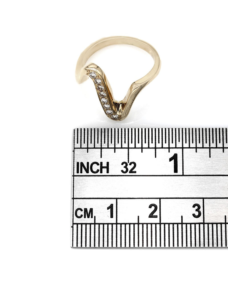 Diamond Zig Zag Ring in Gold