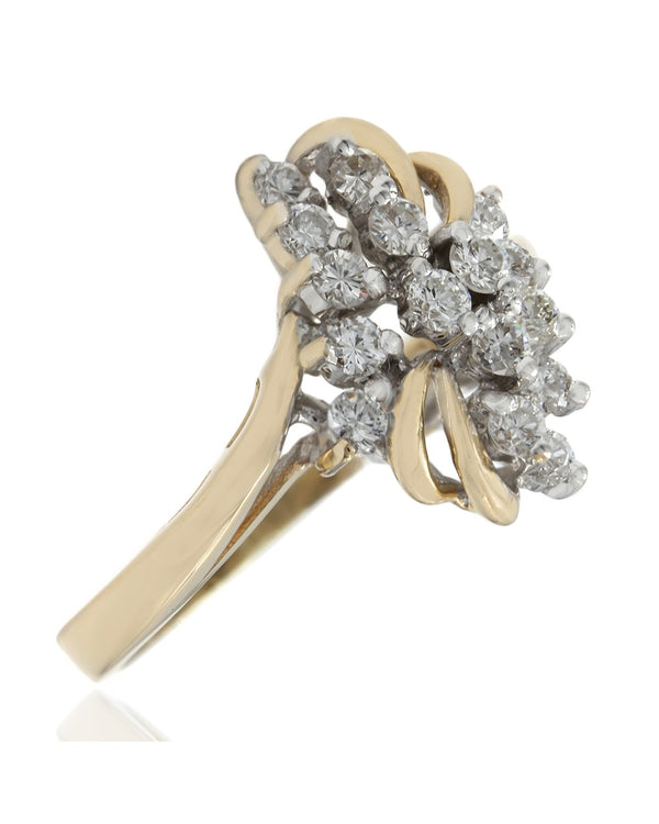 Diamond Cluster Ring in Gold