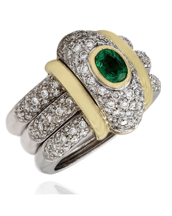 Emerald and Diamond Ring in Gold