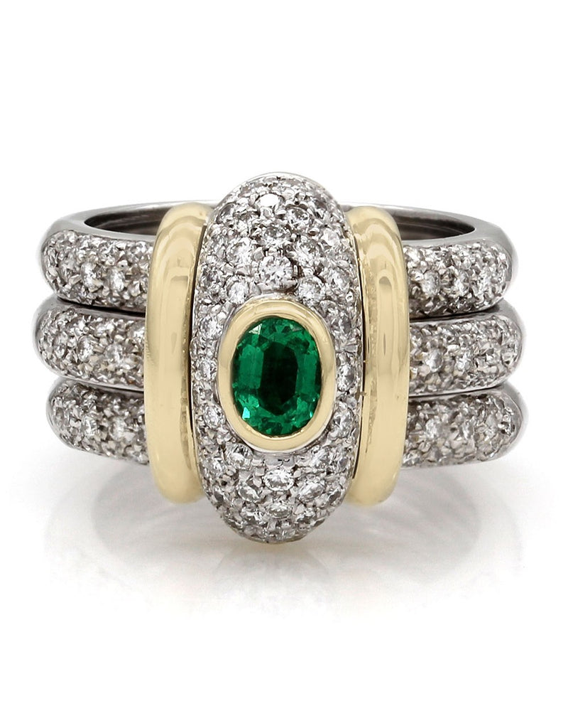 Emerald and Diamond Ring in Gold