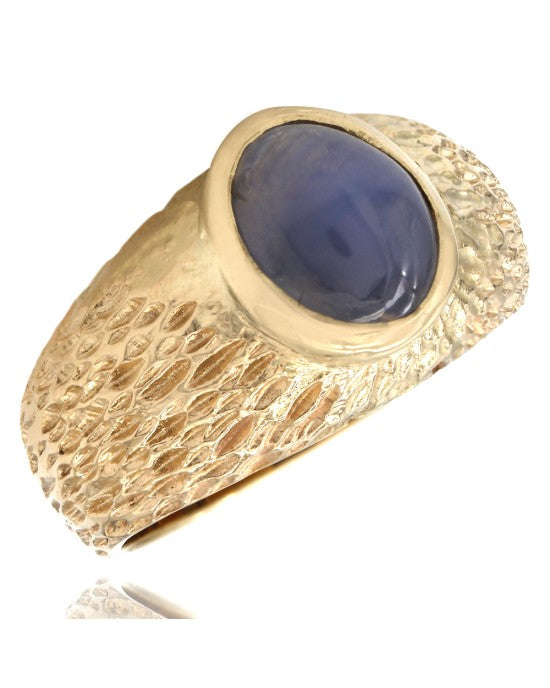 Gentleman's Star Sapphire Ring in Gold