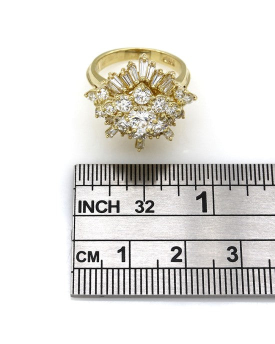 Diamond Cluster Ring in Gold