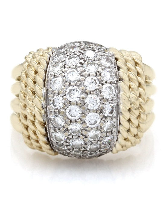 Diamond Dome Ring in Gold