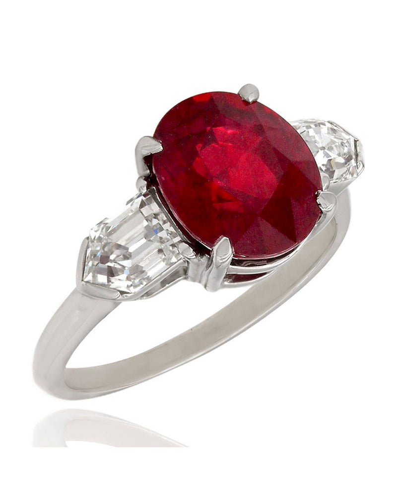 Ruby and Diamond Ring in Platinum