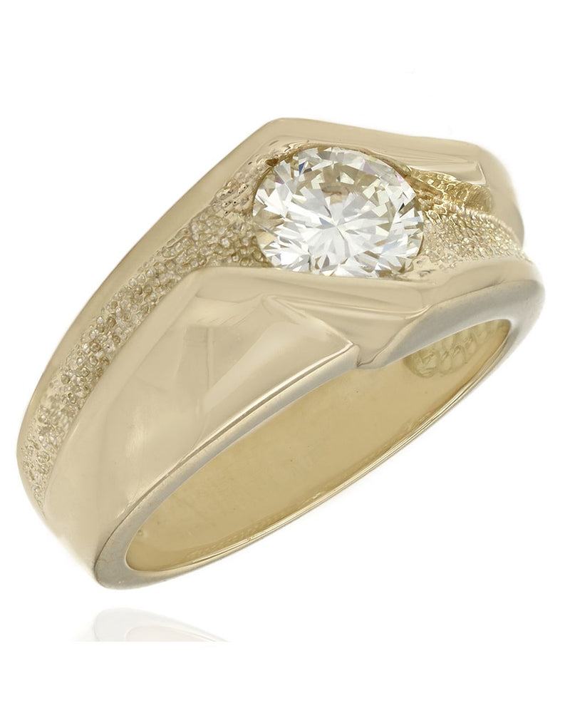 Gents Diamond Solitaire Ring in Gold