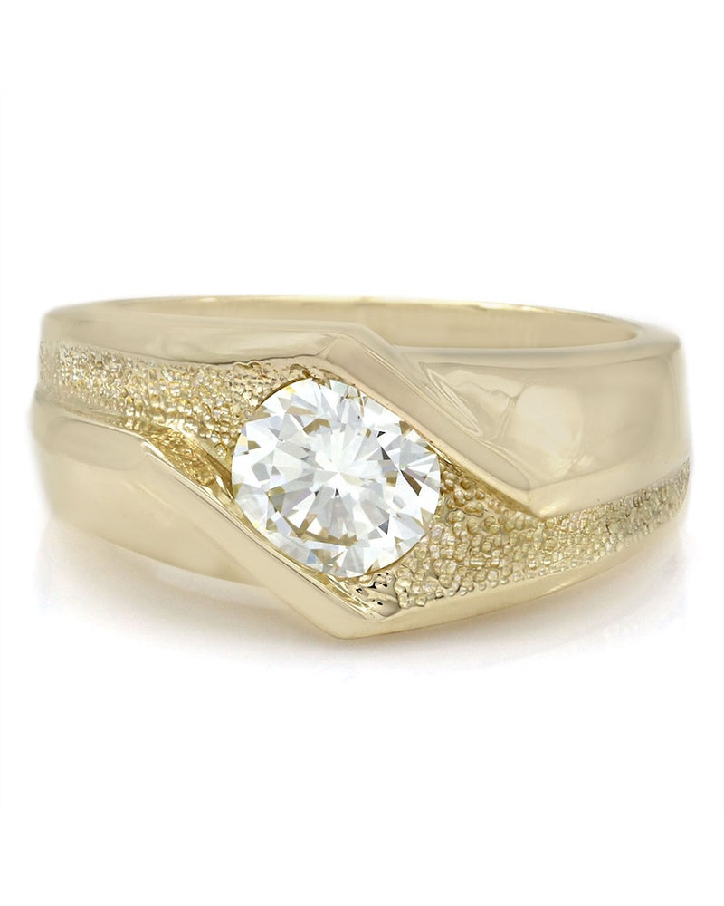 Gents Diamond Solitaire Ring in Gold