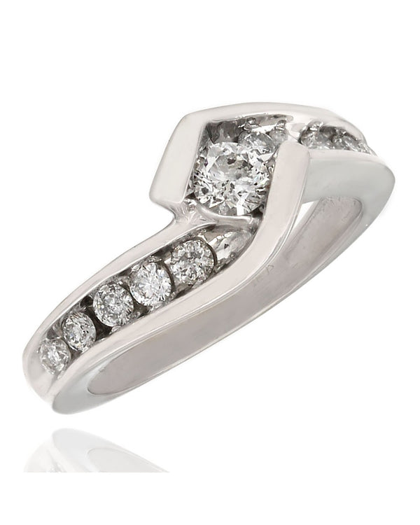 Diamond Bypass Ring in Gold