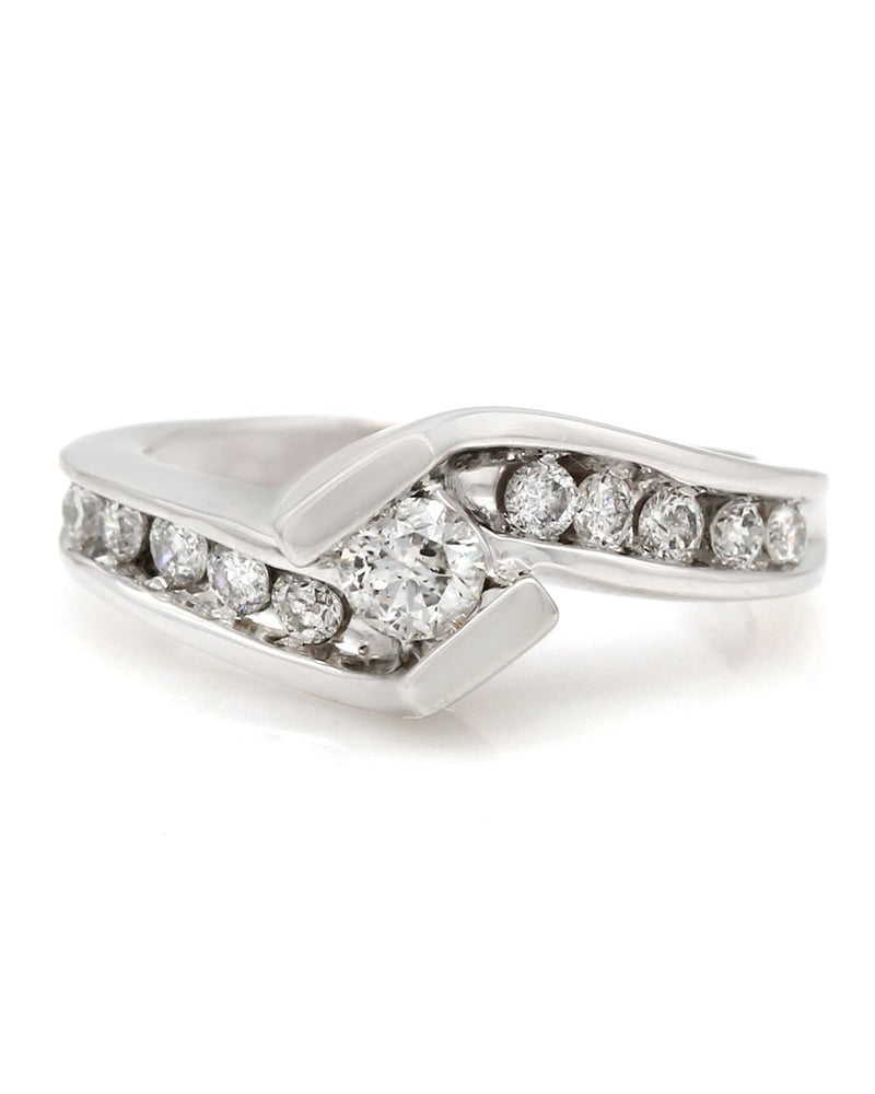 Diamond Bypass Ring in Gold