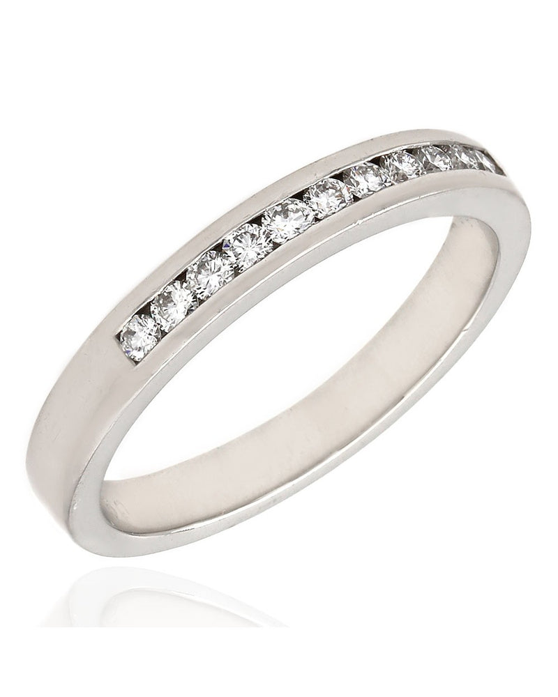 Platinum Single Row Diamond Ring