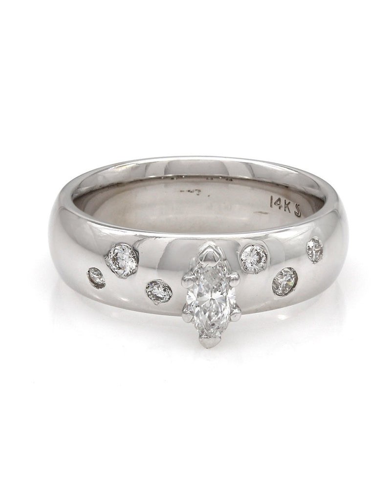 Marquise Diamond Engagement Ring 14KW