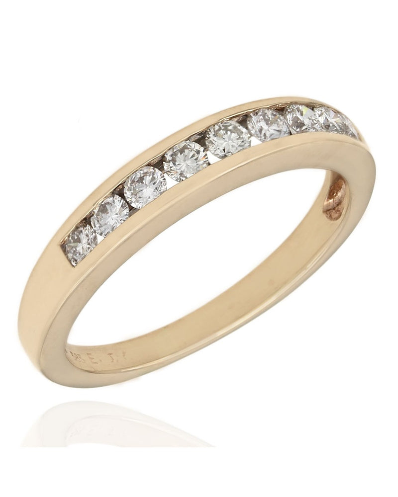 14ky Round Diamond Channel Set Band