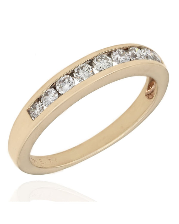 14ky Round Diamond Channel Set Band