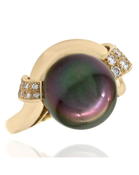 South Sea Pearl and Diamond Ring