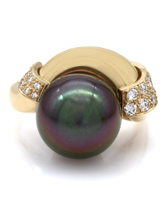 South Sea Pearl and Diamond Ring