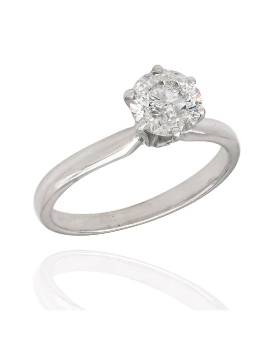 14KW Round Diamond Solitaire Ring