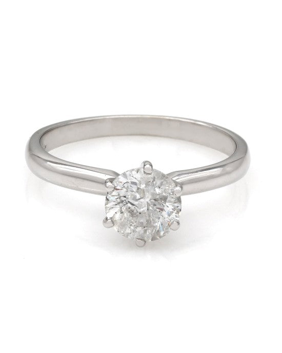 14KW Round Diamond Solitaire Ring