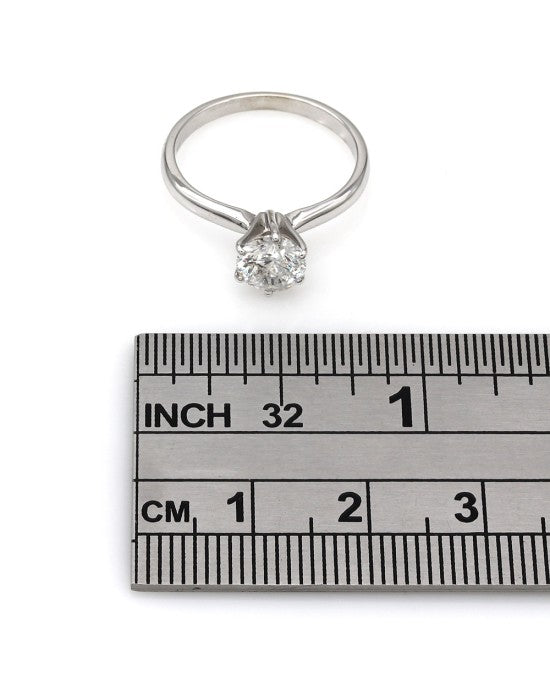 14KW Round Diamond Solitaire Ring