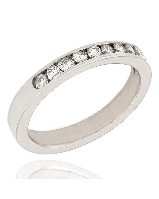 Single Row Channel Set Round Diamond Band