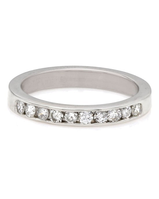 Single Row Channel Set Round Diamond Band